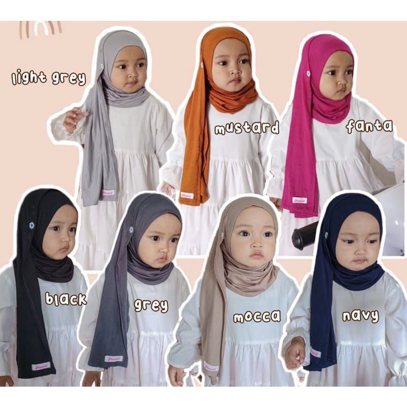 เด็กทันที Pashmina ปุ่ม Pashmina Diandra เด็กอายุ 2-7 ปีหนา Jersey วัสดุ Cool สําหรับสวมใส่ทุกวันอินเทรนด์และ Viral