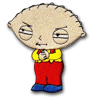 อาร์มติดเสื้อ ตัวรีดติดเสื้อผ้า อาร์ม ตัวรีด การ์ตูน Stewie Griffin Family Guy Patch Iron on Peter Lois