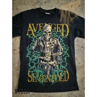 NTS 307 A7X Avenged Sevenfold เสิ้อยืดดำ เสื้อยืดชาวร็อค เสื้อวง New Type System NTS Rock brand Sz. S M L XL XXL_14