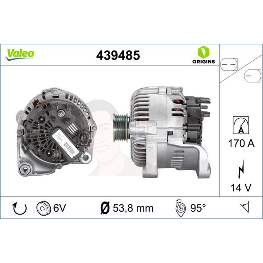 439485 ไดชาร์จ Valeo รุ่น BMW M47,N47,M57,N57 E90/E60/E63 (Series6) / E65 E66 (Series7)