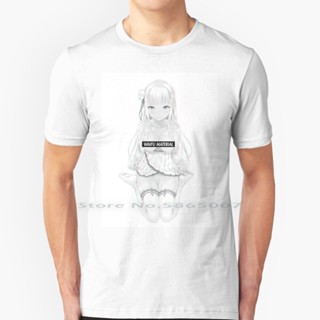 [S-5XL]Re : Zero Emilia Waifu Material T Shirt 100% Cotton Hentaik1ng Re Zero Emilia Waifu Material Aesthetic Girls_39