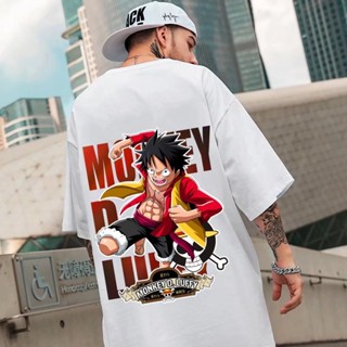 🌟 เสื้อยืดแขนสั้น พิมพ์ลายการ์ตูนอนิเมะ One Piece Luffy อินเทรนด์คู่รัก สไตล์ญี่ปุ่น เหมาะกับฤดูร้อน สําหรับผู้ชาย_39