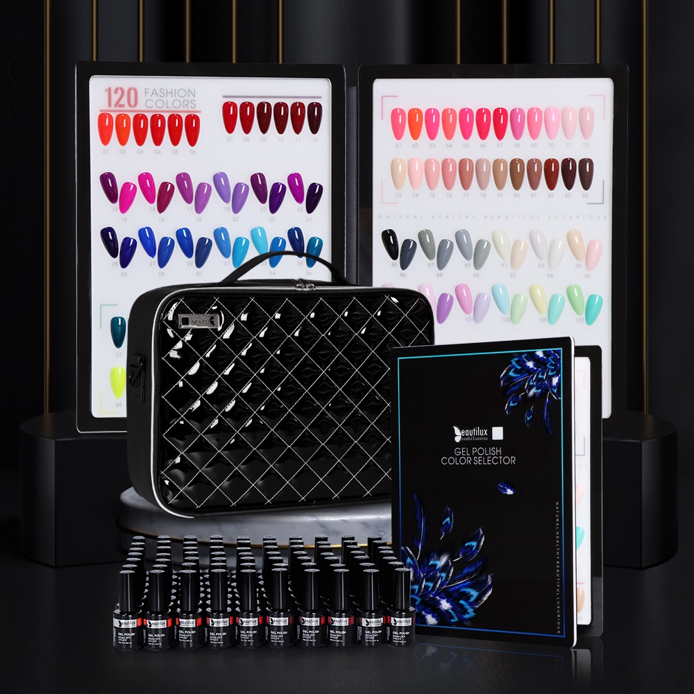 Beautilux Luxury Nail Gel Polish Kit 70pcs with Nail Artist Suitcase