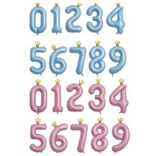 ลูกโป่งฟอยล์ตัวเลข สีมาการอง สีฟ้า สีชมพู 40 นิ้ว สําหรับตกแ…