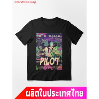 COD เสื้อยืด การ์ตูนอเมริกัน ริกกับมอร์ตี้ แขนสั้นลายการ์ตูน  Rick And Morty - Pilot Poster Essential T-Shirt T-Shi_30