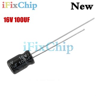 50PCS Higt quality 16V100UF 5*7mm 100UF 16V 5*7 Electrolytic capacitor