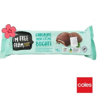 Coles 🇦🇺 chocolate mint cream biscuits 145g.ช็อคโกแลตมินท์ครีมบิสกิตสอดไส้ครีมกลิ่นมินท์