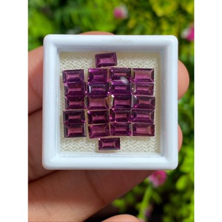 พลอย โรโดไลต์ กาเน็ท Rhodolite Garnet 7.66 กะรัต Cts. 22 เม็ด (Pcs.) พลอยแท้ อัญมณีมงคลประจําวันเกิด เครื่องประดับพลอย