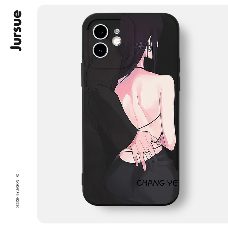 JURSUE เคสไอโฟน เคสซิลิโคนนุ่มกันกระแทกการ์ตูนอนิเมะตลก เคสโทรศัพท์ Compatible for iPhone 16 15 14 13 12 11 Pro Max SE 2020 X XR XS 8 7 Plus พลัส XYH1060