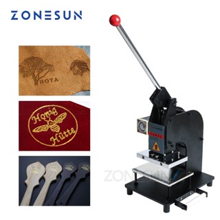 Zonesun เครื่องปั๊มฟอยล์ร้อนไฟฟ้า ลายโลโก้นูน ฟอยล์สีทอง สําหรับทํากระดาษการ์ดเชิญ