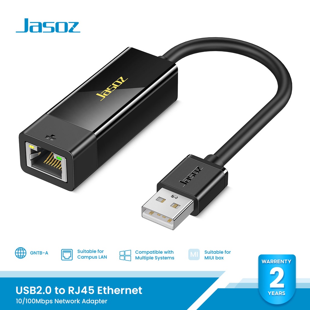 ⚡COD⚡Jasoz USB อะเเดปเตอร์ แท้ Ethernet USB 2.0 / 3.0 Network Card ต่อเข้า RJ45 Lan