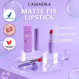 [BPOM] CASANDRA COSMETIC Matte Fix Lipstick - Lipstik Matte Waterproof