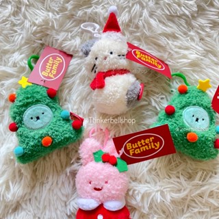 (พร้อมส่ง) Butter family xmas - keyring doll พวงกุญแจคริสต์มาส เกาหลี