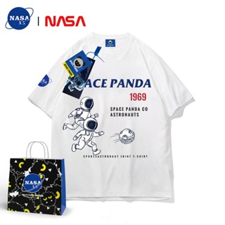 เสื้อยืดแขนสั้นลําลอง พิมพ์ลาย NASA XX ทรงหลวม สไตล์สปอร์ต สําหรับผู้ชาย