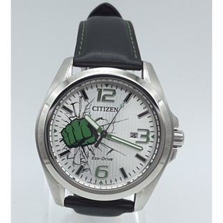 นาฬิกา CITIZEN MENS AW1431-24W ECO DRIVE MARVEL HULK LIMITED EDITION WATCH 43 MM (สภาพดี)