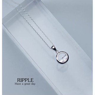 s925 Ripple Necklace สร้อยคอเงินแท้ คริสตัลคลื่นเล็ก ๆ สีขาว สวยน่ารัก งานประณีต ใส่สบาย เป็นมิตรกับผิว