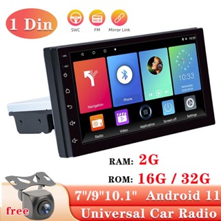 เครื่องเล่นมัลติมีเดีย 2G+32G 1Din 7 9 10.1 นิ้ว Andriod 11 GPS นําทางบลูทูธ Wifi USB FM MirrorLink สําหรับรถยนต์