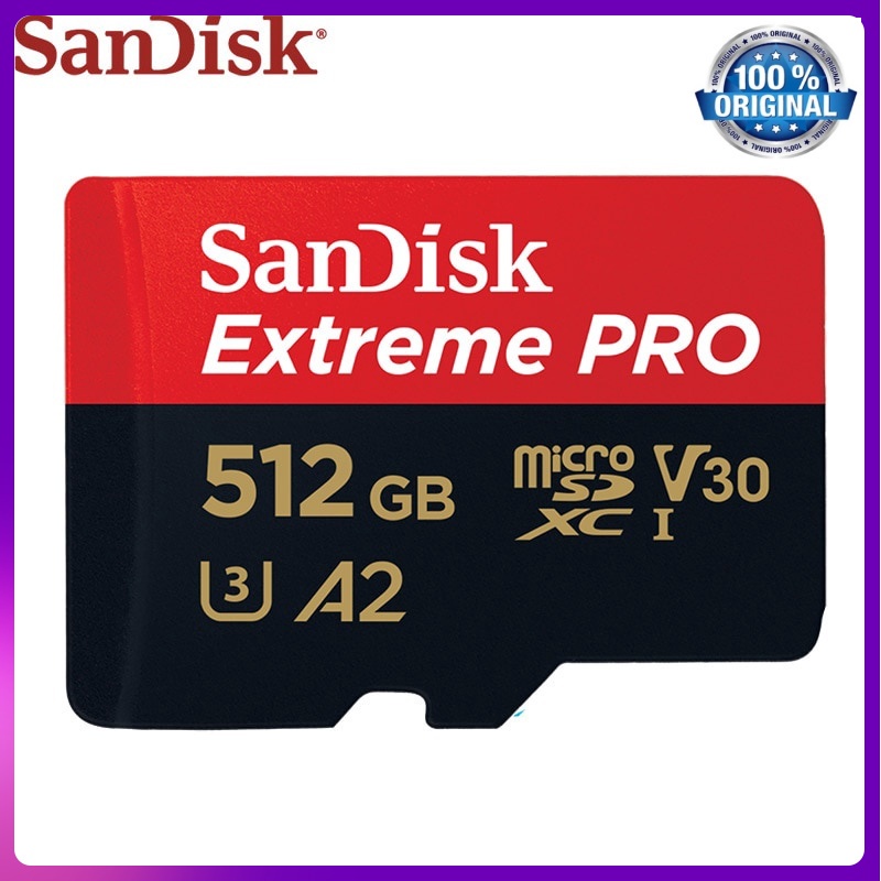 Sandisk Extreme Pro การ์ดหน่วยความจํา 400GB 512GB SDXC การ์ด TF พร้อมอะแดปเตอร์ สูงสุด 170MB/s U3 A2 ความเร็วสูง Micro SD