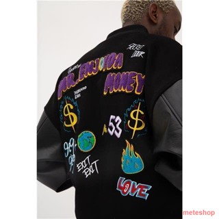 พร้อมส่ง🌹American Street Hip-Hop Letter ปักชุดเบสบอลหลวม All-match Jacket