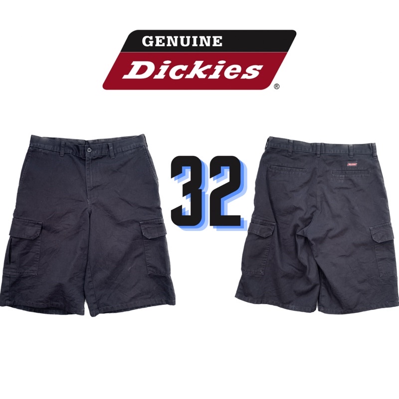 กางเกงคาร์โก้ดิกกี้ขาสั้น Dickies สีดำ เอว 32