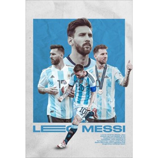 โปสเตอร์Messi เมสซี่ ทีมฟุตบอลอาร์เจนตินา แชมป์ฟุตบอลโลก2022 Argentina Champion World Cup โปสเตอร์ขนาดใหญ่ วินเทจ