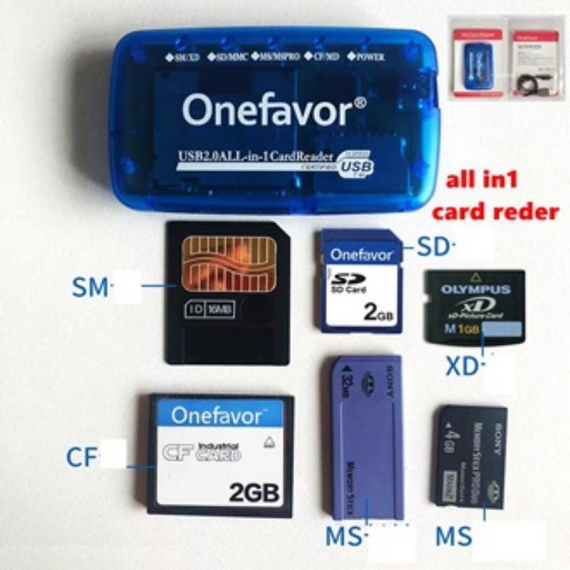 การ์ดรีด​เดอร์​  (Card​ Reader)all in 1 SM/CF/SD/MS/CDพร้อมส่งปลายทางได้