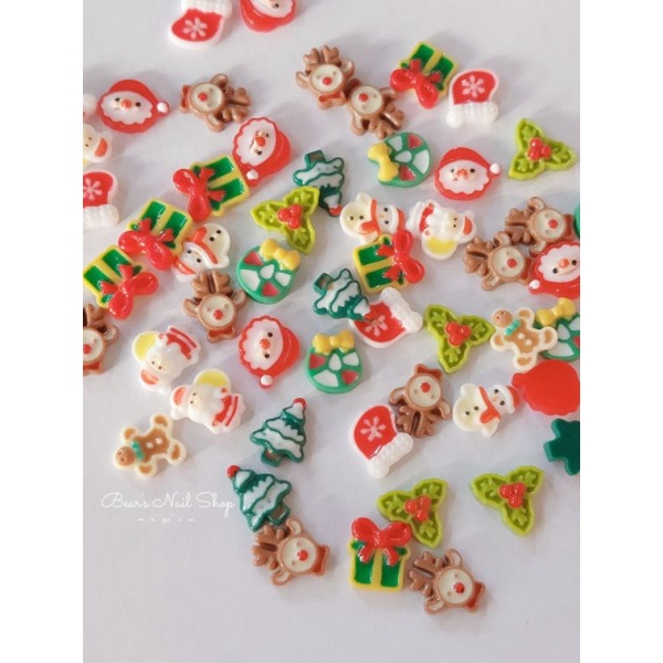 Nail Jewelry คริสมาส Christmas จิว อะไหล่ ของประดับเล็บ ของจิ๋วDIY บรรจุ 10 ชิ้น 1 ซอง