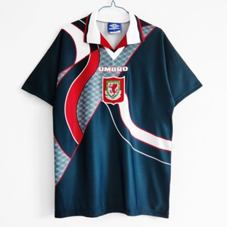 เสื้อกีฬาแขนสั้น ลายทีมชาติฟุตบอล Wales away 1994/95 วินเทจ ไซซ์ S-XXL AAA