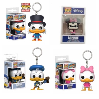 Funko Pop พวงกุญแจ ตุ๊กตาฟิกเกอร์ Disney: DuckTales Scrooge McDuck Webby Donald Duck Minnie ของเล่นสําหรับเด็ก