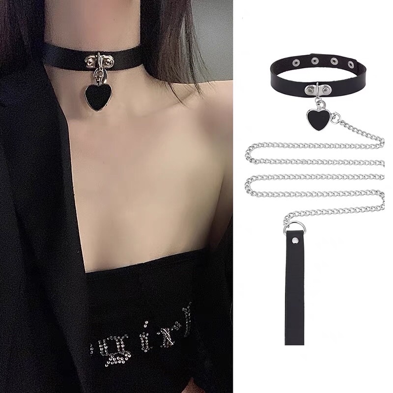 พร้อมส่งจากไทย 🖤 โชกเกอร์หัวใจ+สายโซ่ ราคาขายเป็นทั้งเซ็ท แต่สามารถใส่แยกกันได้ค่า B15