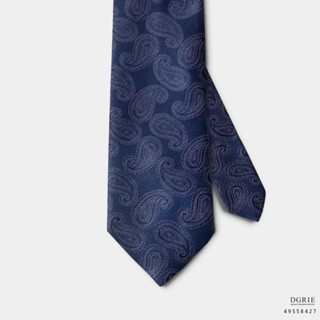 Paisley Graphic on Navy 3 Inch Necktie-เนคไทสีกรมลายลูกน้ำ