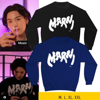 เสื้อกันหนาว สีขาวสเปรย์ Suga Bts M.A.R.N.I สไตล์เกาหลี