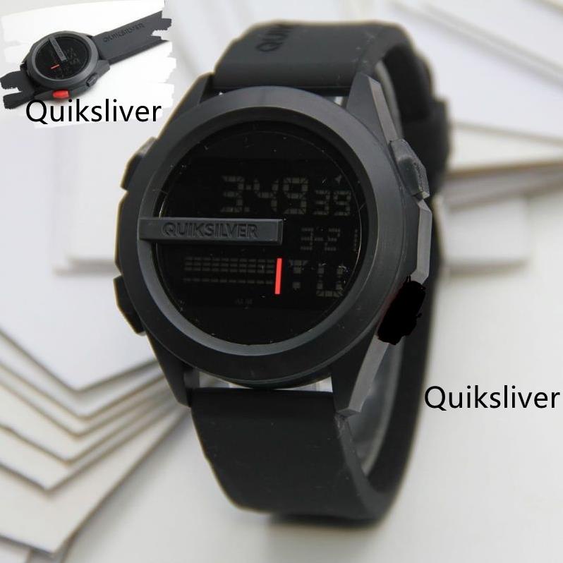 Quiksilver ผู้ชายผู้หญิงกีฬาดิจิตอล WaterProof นาฬิกายาง Led Timer นาฬิกาปลุกนาฬิกากลางแจ้ง