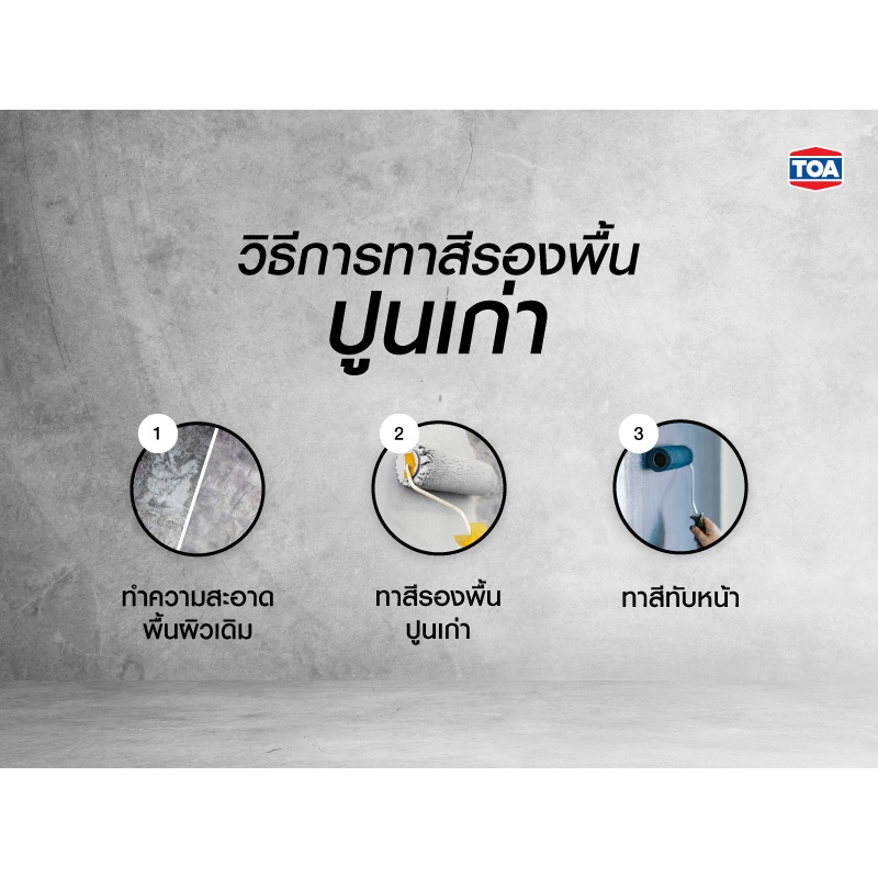 TOA น้ำยารองพื้นปูนเก่า สีทารองพื้นปูนเก่า สูตรน้ำมัน Contact primer คอนเทคไพร์เมอร์  (3.78 ลิตร) - รูปที่ 6