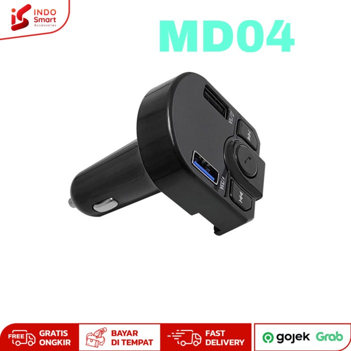 ที่ชาร์จในรถยนต์แบบชาร์จเร็ว บลูทูธ MP3 เครื่องส่งสัญญาณ FM Audio จอแสดงผลดิจิตอล MD04 อินเทรนด์ G8P