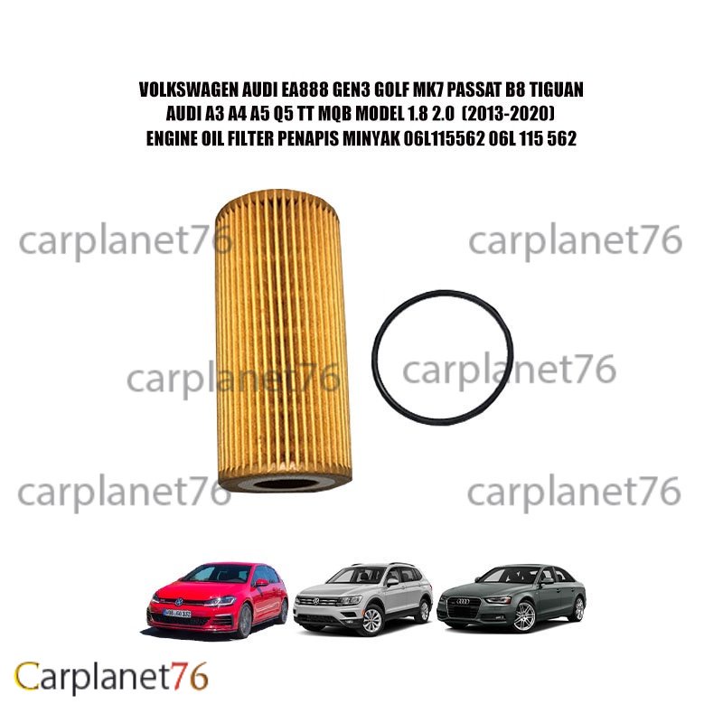 VOLKSWAGEN EA888 GOLF MK7 PASSAT B8 TIGUAN AUDI A3 A4 A5 Q5 TT MQB 1.8 2.0 กรองน้ํามัน 06L 115 562