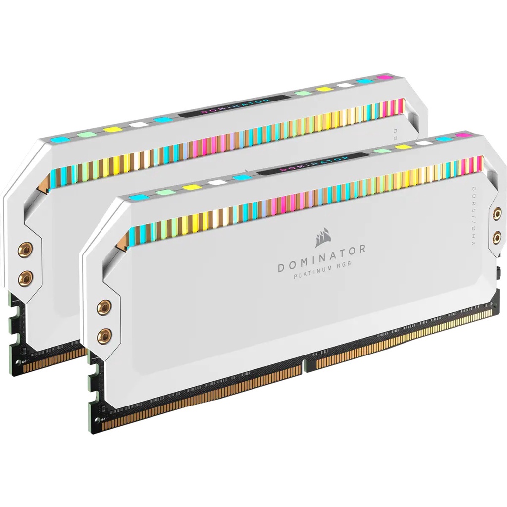 64GB (2x32GB) DDR5 5600MHz RAM (แรมพีซี) CORSAIR DOMINATOR PLATINUM RGB WHITE (CMT64GX5M2B5600C40W)