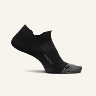 FEETURES ELITE ULTRA LIGHT CUSHION NO SHOW BLACK - ถุงเท้าออกกำลังกายกันแผลพุพอง