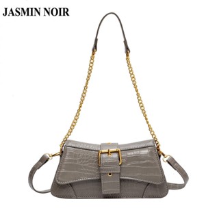 Jasmin NOIR กระเป๋าสะพายไหล่ กระเป๋าถือ ลายหนังจระเข้ มีสายโซ่คล้อง สําหรับสตรี