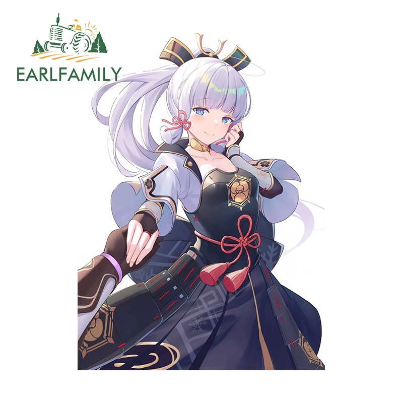 Earlfamily 13 ซม.x 9.5 ซม.Genshin Impact Kamisato Ayaka สติกเกอร์รถรถอุปกรณ์เสริม Decal โน้ตบุ๊คกันน้ํากราฟิก