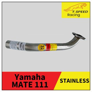 คอท่อ Yamaha MATE 111 สแตนเลส 🔩 Stainless steel แท้ เกรด 304 หนา: 1.2 มิลลิเมตร ขนาด 32 m.m.