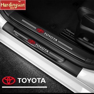 Hardingsun สติกเกอร์คาร์บอนไฟเบอร์ ป้องกันรอยขีดข่วน สําหรับติดประตูรถยนต์ Toyota Rush Calya Innona fortuner hilux CH-R Yaris wigo Prius 4 ชิ้น ต่อชุด