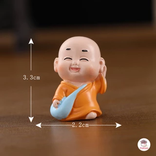 เณรน้อยจอมซน [ เซต 7 ชิ้น ] ตุ๊กตาจิ๋ว โมเดลจิ๋ว ตุ๊กตาแต่งสวน