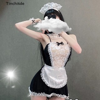 [Tinchitde] ชุดชั้นในคอสเพลย์แม่บ้าน แต่งโบว์ แต่งลูกไม้ เซ็กซี่ สําหรับฮาโลวีน [Preferred]