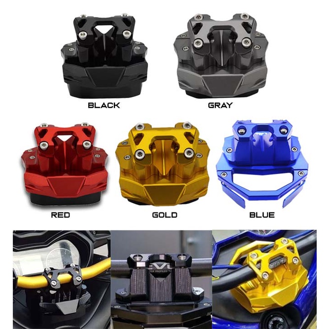 แฮนด์รถจักรยานยนต์ Riser Yamaha Xmax 250/300-V1 & V2 CNC Bar Clamp Riser Extender Adapter (17-21)