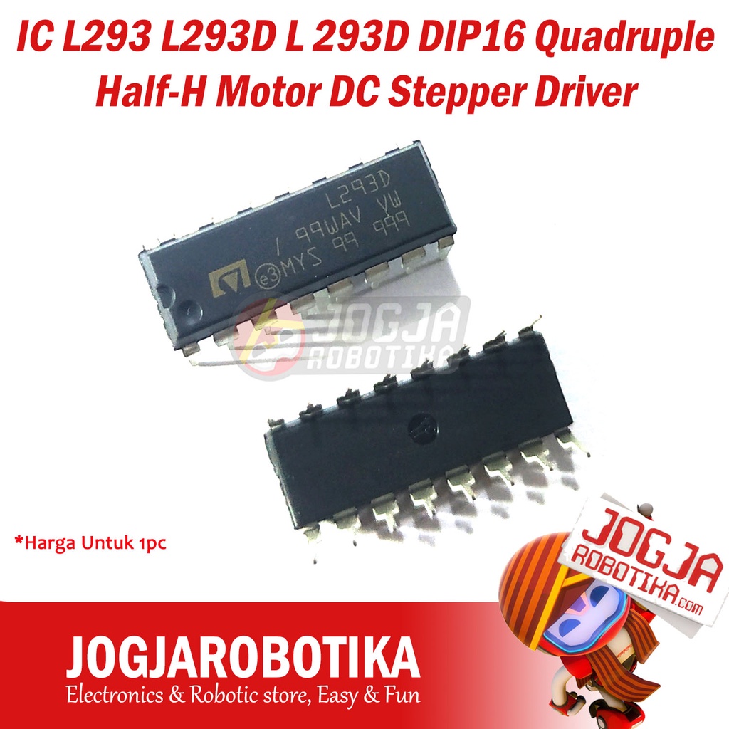 IC L293D สําหรับไดร์เวอร์มอเตอร์ Dual H-Bridge L293 DIP
