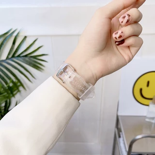 สายนาฬิกาซิลิโคนสำหรับ iWatch 11/10/9/8/se/7/5/4/3/2/1 สายนาฬิกาใส 46mm 45mm.38mm.42mm.41mm.40mm.44mm