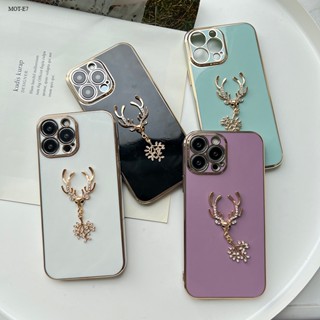 Motorola Moto E7 E7i E20 E6S Edge 20 Power Plus 2020 สำหรับ Case Deer Reindeer เคส เคสโทรศัพท์ เคสมือถือ Protective Soft Casing Full Cover Phone Cases