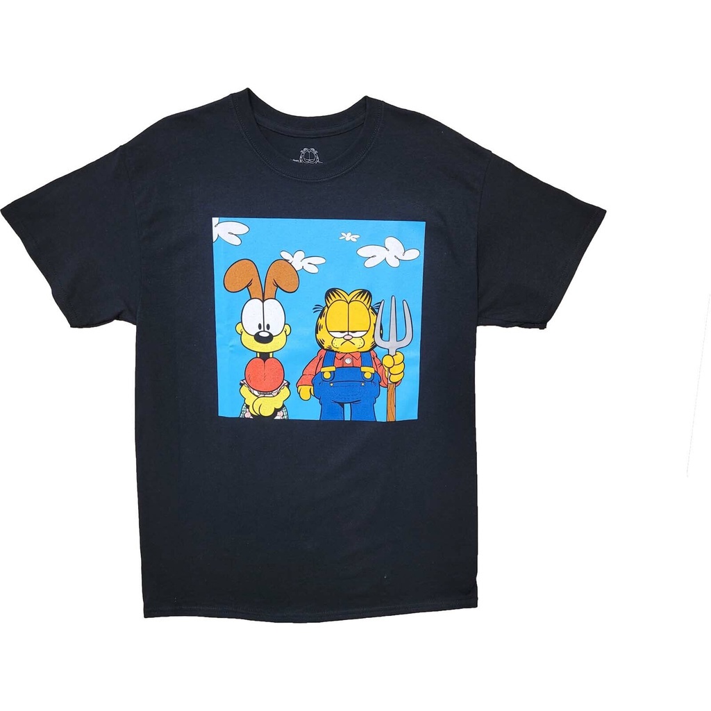 New Men's Garfield Cat TV Show Cartoon Black Odie 80s 90s TShirt Tee