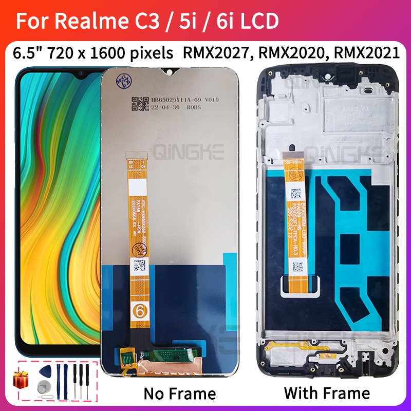หน้าจอสัมผัสดิจิทัล LCD สําหรับ OPPO Realme C3 Realme 6i Realme 5i 5S C3i